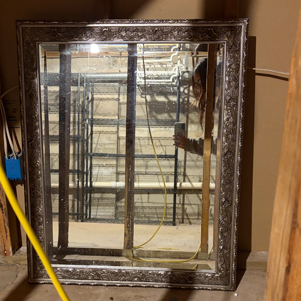 Antique Silver Framed Mirror